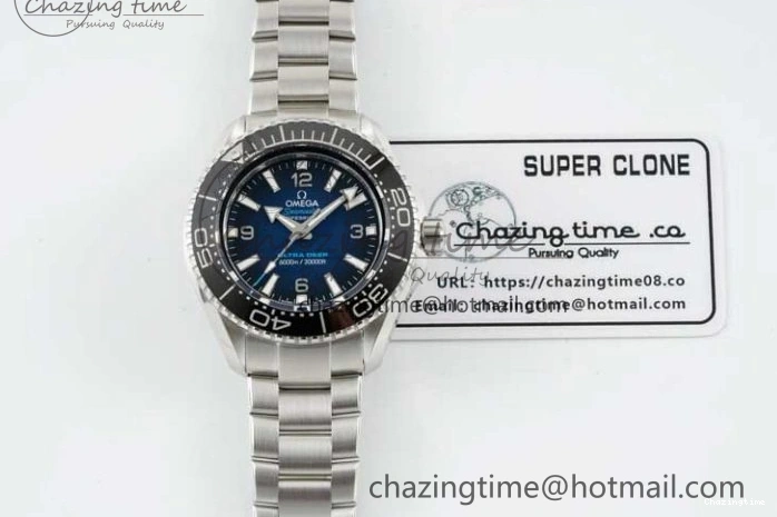 0122 EasyCare Seamaster 6000M Ultra Deep SS SBF 1:1 Best Edition Deep Blue Dial on SS Bracelet A8912 Super Clone 7816